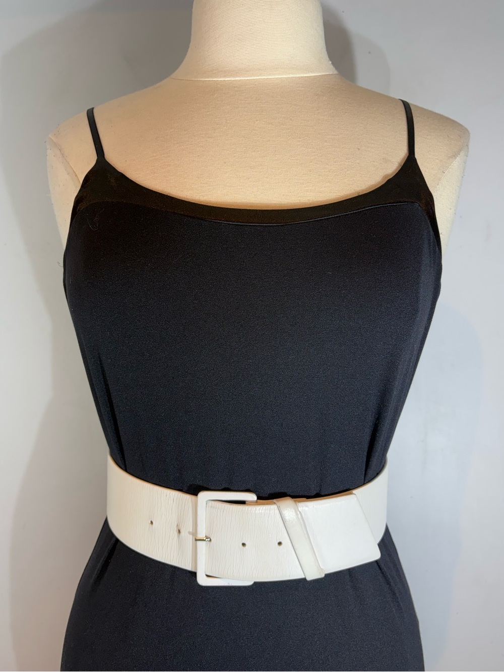 Vintage Holt Renfrew White Leather Wide Waist Belt